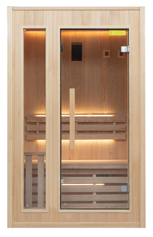 France Sauna Zen Traditionel Sauna 2 Personer – Komplet Pakke med Harvia Ovn