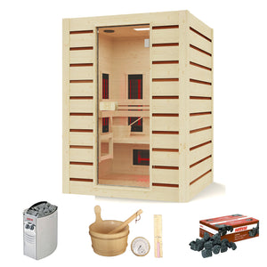 Hybrid Sauna Combi 2-personer – Damp- & Infrarød sauna