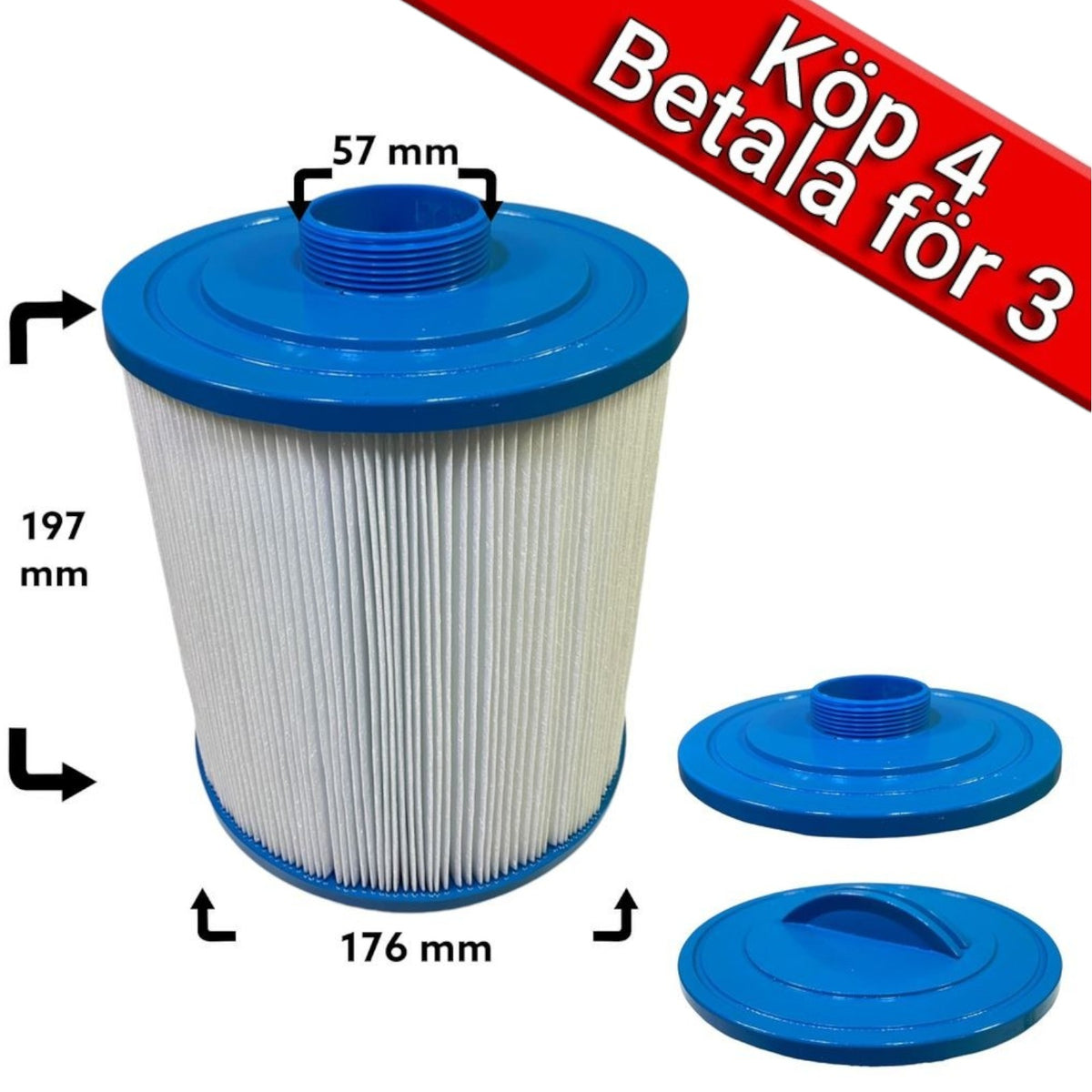 4-pak spafilter, som passer til bl.a. Artesian, Coleman, Jazzi, Masterspa, Trademax, Vita