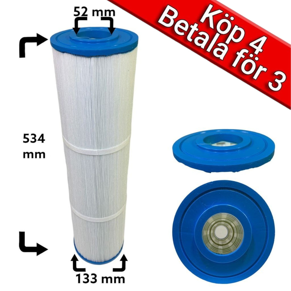 4-pak spafilter til Coast Spas, Waterway 100ft