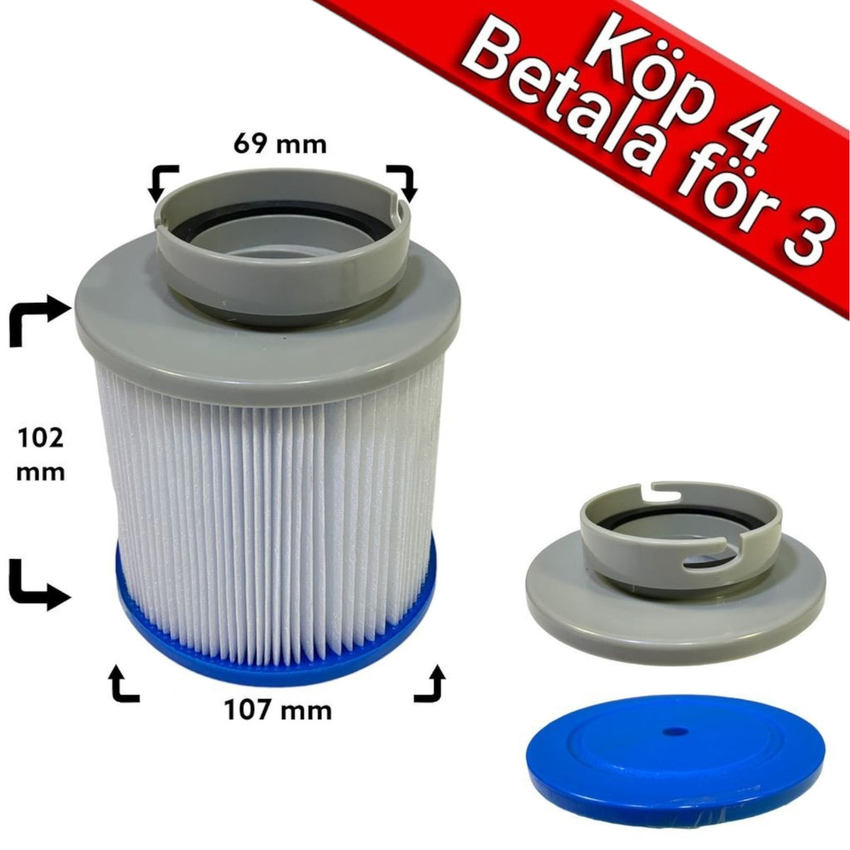 4-pak spafilter til MSPA 10ft