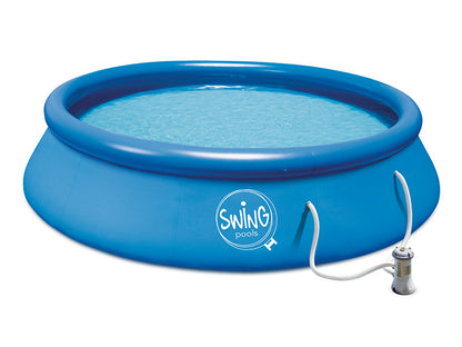 Uppblåsbar Pool Ø 2,44 × 0,76 m med Patronfilterpump 1,2 m³/h