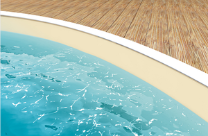 Poolliner Ibiza sand 0,8 mm höjd 1,5 m – 4,16 × 8,0 m