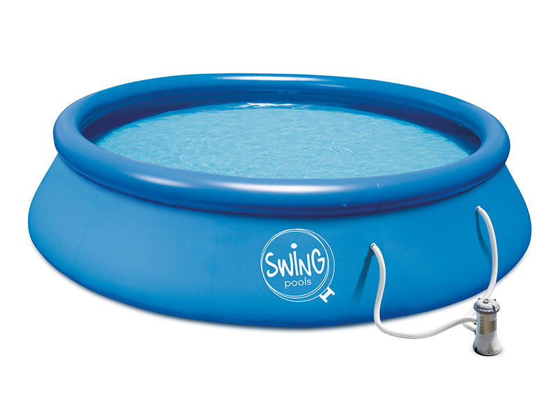 Uppblåsbar Pool Ø 3,66 × 0,91 m med Patronfilterpump 2,2 m³/h - 12V