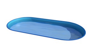 Stålvægspool Ibiza Oval 3,20 × 6,00 × 1,20 m Grå Stålvæg 0,6 mm Forberedt til Skimmer & Indløb, med Bundskinner, Uden Topskinner P1/P3