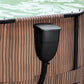 Pool med metalram Ø 3,66 × 0,91 m Natur Teak med sandfarvet liner