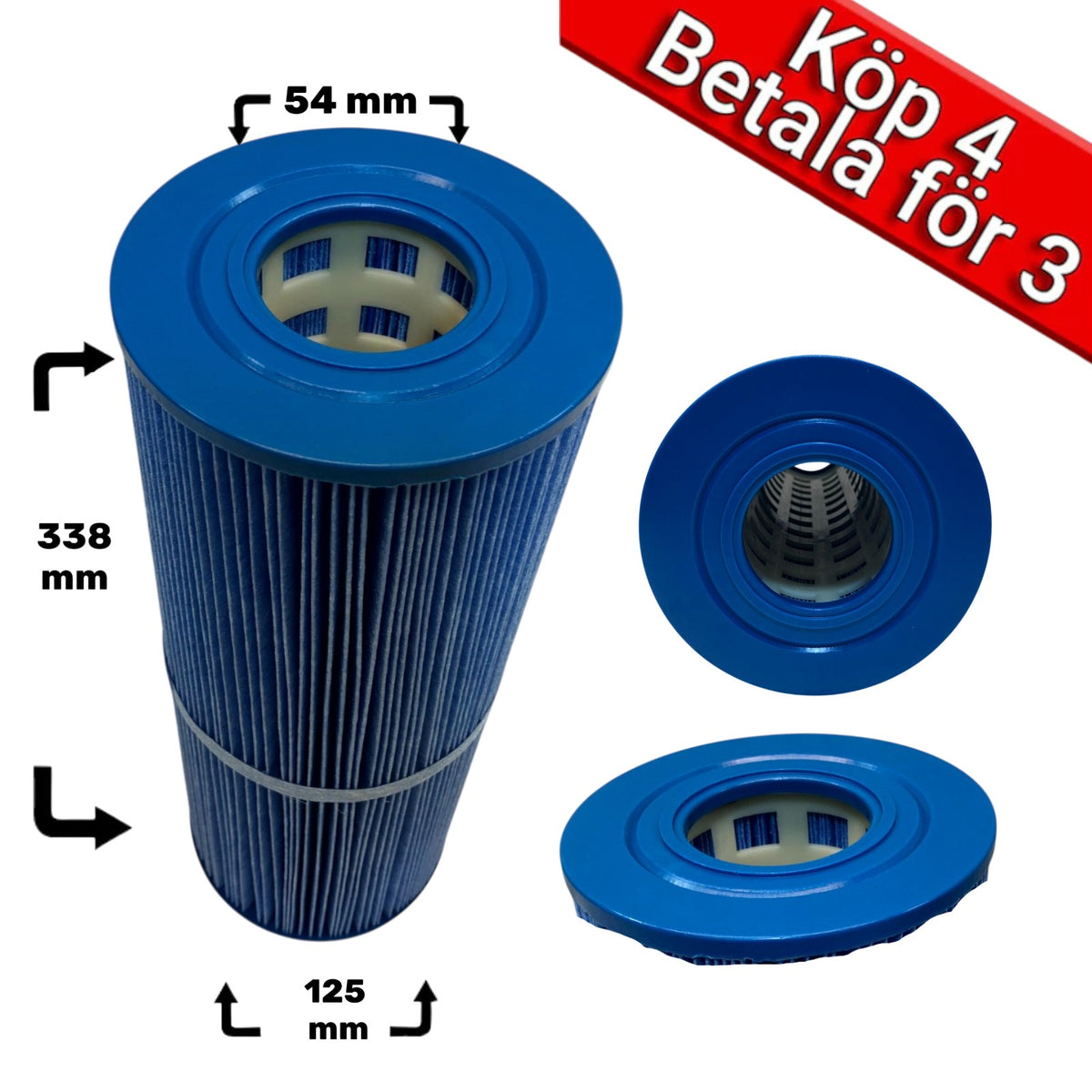 4-pak spafilter Microban til Artesian, Calspa, Denform, Nordic Hottub 25ft