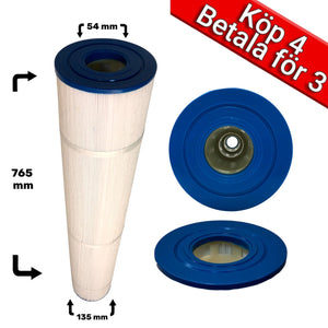 4-pak spafilter til Coast Spas, Sun Spas, Sunrice, Waterway 135ft