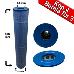 4-pak spafilter Microban til Coast Spas, Sun Spas, Sunrice, Waterway 135ft