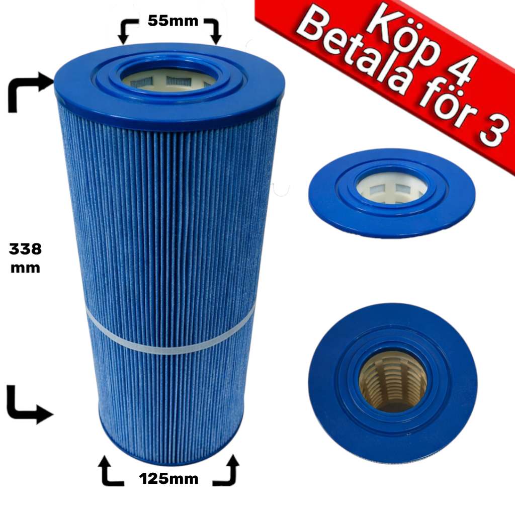 4-pak spafilter Microban til Artesian, Calspa, Denform, Nordic Hottub 50ft