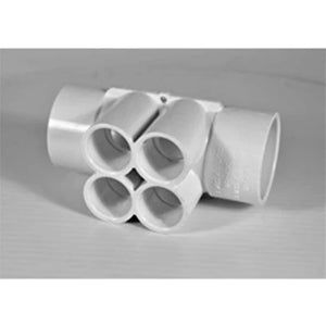 PVC Fordeler 1 1/2"/1 1/2" hun samt 4x3/4" hun CS