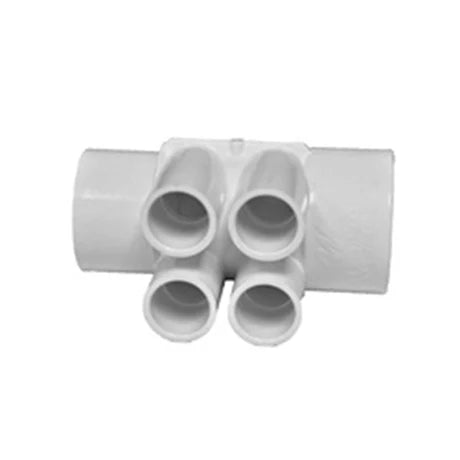 PVC Fordeler 2"/2" hun/han samt 4x3/4" hun CS